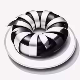 black and white photo of a black and white cake