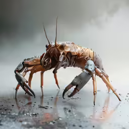 a photo of a bug made out of various parts