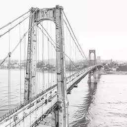 black and white photograph of the bay bridge in san francisco, california