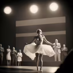 a beautiful young ballerina dancing at a fashion show