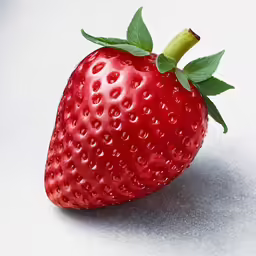 a close up view of a ripe red strawberry
