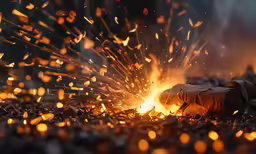 a pair of gloves that are being lit by fire