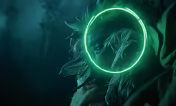 a person with a glowing ring around their face