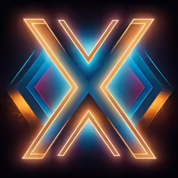 a very big and pretty neon colored letter