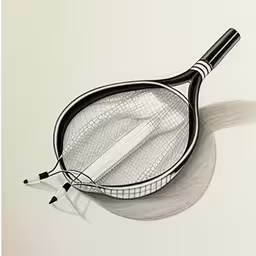 /tmp/FOOUIwNnp.jpg = pencil drawing of a tennis racquet and two matches
,/tmp/FOOUIwNnp.jpg = this is a drawing of a tennis racket and ball
,/tmp/FOOUIwNnp.jpg = the illustration depicts a badminton racket, shuttle and ball
,/tmp/FOOUIwNnp.jpg = the tennis racket is lying flat on the floor
,/tmp/FOOUIwNnp.jpg = a drawing of a tennis racket with two white balls on it
,/tmp/FOOUIwNnp.jpg = the illustration depicts a badminton racket and ball on a table
,/tmp/FOOUIwNnp.jpg = a pencil drawing of a tennis racket and ball
