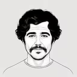 a portrait of a man in black and white
