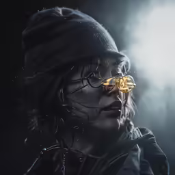 a person with a pair of glasses on