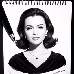 a woman that has a pen in her hand