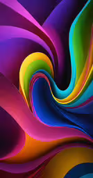 colorful swirls in a pattern made out of paper,abstract rainbow color on a black background