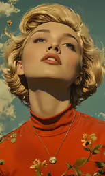 the young woman in the yellow shirt has blonde hair