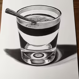 the photo has been drawn and put on paper