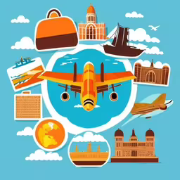 different type of airplane flying over the world,an image of an air travel info board