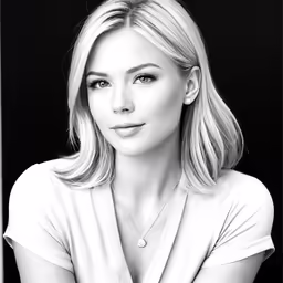 a woman with blonde hair and wearing a white shirt
