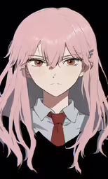 the anime girl with white hair wearing a shirt and tie