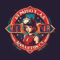 an abstract style with a woman in the middle of the image,a stylized, colorful image of a sailor girl