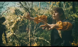 a young boy is holding something in the air