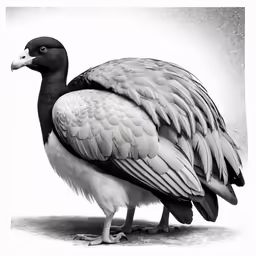 an image of a big bird with large feathers