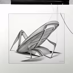 a drawing of an insect in a square with no frame