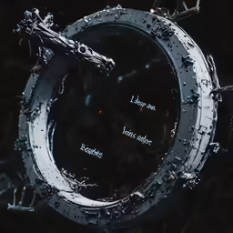 a circular object with many objects inside of it
