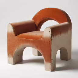 a chair shaped like a stone sitting on top of a floor