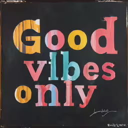 a hand drawn image that says good vibes only