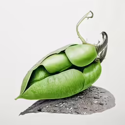 a picture of pea pods on a rock