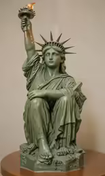 the statue of liberty with the lit torch