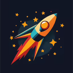 a rocket flies through the night sky with stars