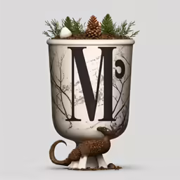 a small animal walking inside of a vase