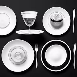 different types of white dishes are stacked on top of each other