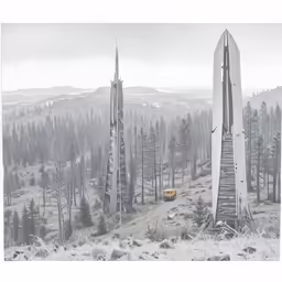 the abandoned building in the forest is very high