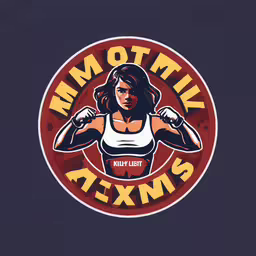 the woman boxer has her fists out,the back of an avatar of the wrestler girl