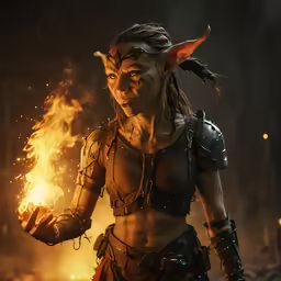 a character in the video game disheveled with fire