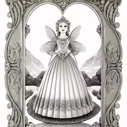 an illustration of a fairy standing in a white dress