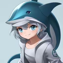 a person with blue eyes wearing a hat