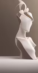 an abstract sculpture stands on a table