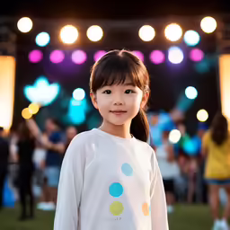 the girl is wearing a dress and smiling