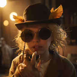 woman in black hat and sun glasses holding cigarette