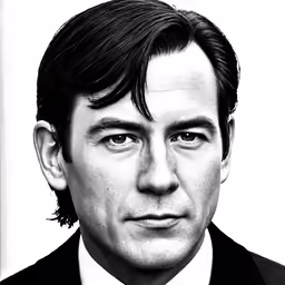 black and white image of a man in a tuxedo