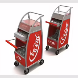two coca - cola cartes with some drinks inside