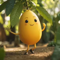 an image of a pear character on the ground