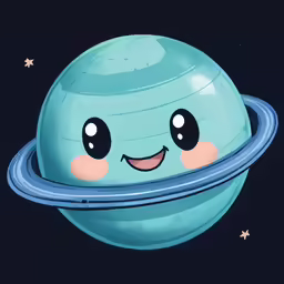 an image of the cute planet that is being drawn in adobe file