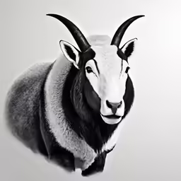 an animal is shown with very sharp horns