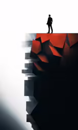 a man stands on top of a hill that resembles a mountain