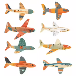 a bunch of airplanes are shown in this image