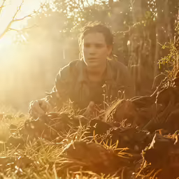 a man with the sunlight peeking over his shoulder