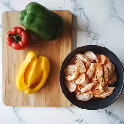 vegetables on wooden cutting board with knife and cutting board