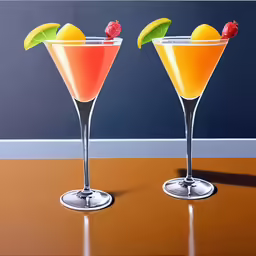 two different kinds of drinks on a table