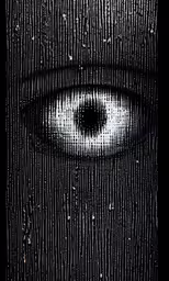 a large eye that is on top of some kind of object