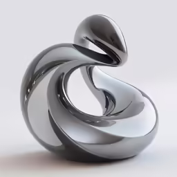 an abstract sculpture sitting on top of a white surface